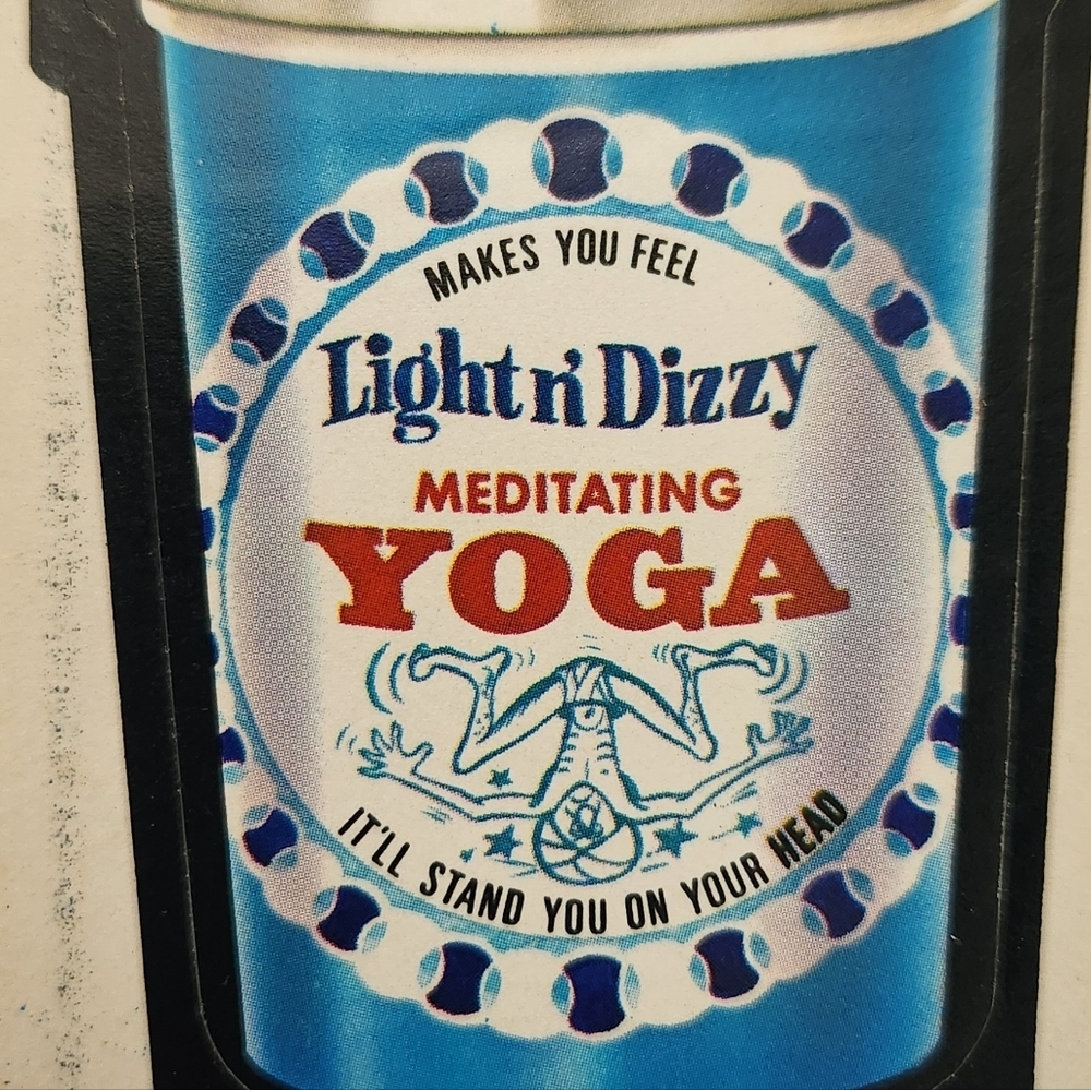 🧘‍♂️ Vintage 1973 Wacky Packages Sticker - "Light n' Dizzy Yoga" Trading Card🌀 - Picture 4 of 10